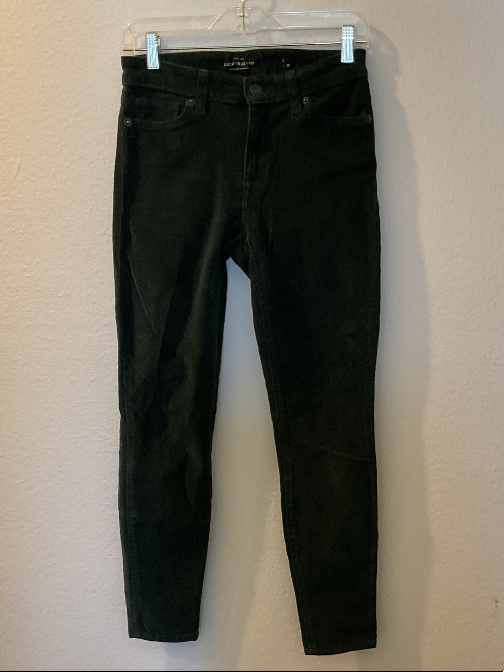 Lucky Brand Women's Dark Green Cords Skinny Jeans 26 Inseam